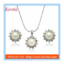 YIWU высокое качество моды дизайн имитация дешевые жемчужное ожерелье и серьги набор